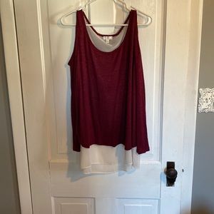 Some imperfections. Cold shoulder with longer layer underneath.